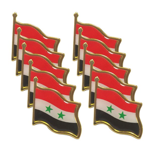 EZLIFE 1/10/50 piezas broche con la bandera de Siria, insignia de la República Árabe Siria