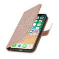 thumbnail image 6 of Flower Embossed Wallet Case for iPhone XS Max, Durable PU Leather Flip Folio Case with Card Slots Magnetic Closure Kickstand and Wrist Strap Shockproof Purse Cover for iPhone XS Max(6.5 inch),Rosegold, 6 of 12
