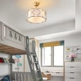 thumbnail image 3 of KAISITE 20'' Modern fandelier ceiling fan with lights and remote, 6 Speeds for Bedroom, Nursery and Dining Room,  A19 LED Bulbs  not included, 3 of 9