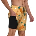 thumbnail image 2 of Yiaed Love Carrot Print Mens Swim Trunks Bathing Suit Compression Liner Beach Swim Shorts Swimwear Quick Dry Zipper Pocket No-Chafing Board Short-Small, 2 of 6
