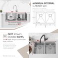 thumbnail image 4 of Stylish Undermount 30" Stainless Steel Double Bowl Kitchen Sink with Grids & Strainers S-304XG, 4 of 11