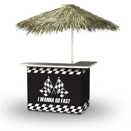 Best of Times 2001W1432P I Wanna Go Fast Palapa Portable Bar & 6 ft. Square Palapa Umbrella, Black & (Wanna Be The Best)
