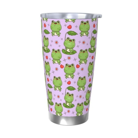 

Fuzoiu Happy Frogs1 Print 20oz Tumbler Stainless Steel Vacuum Insulated Car Cup Insulated Coffee Mug Travel Mug with Lid Thermal Cup for Outdoor-Without Straw