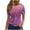 Purple-11, variant on perfectbot Women T-Shirts Short Sleeve Breathable Trendy Crew Neck Summer Blouses Boho Clothes ,S-3XL