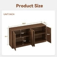 thumbnail image 3 of 59" Modern Fluted Sideboard Buffet Cabinet - 4-Door Storage Credenza with Mid-Century Design for Living Room, Kitchen & Dining Room in Walnut, 3 of 9