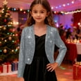 thumbnail image 4 of WOYY Girls Shiny Formal Party Blazer Glitter Dressy Cardigan Suit Jacket, Sizes 4-14, 4 of 6