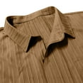 thumbnail image 5 of DPTALR George Men's Short Sleeve Casual Button Down Shirts,Textured Summer Beach Shirt with Pocket,Khaki,Big and Tall Men XL, 5 of 6
