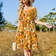 thumbnail image 2 of Vestido Retro de los años 70 para mujer vestido de noche de fiesta en tonos naranja y marrón, 2 of 6