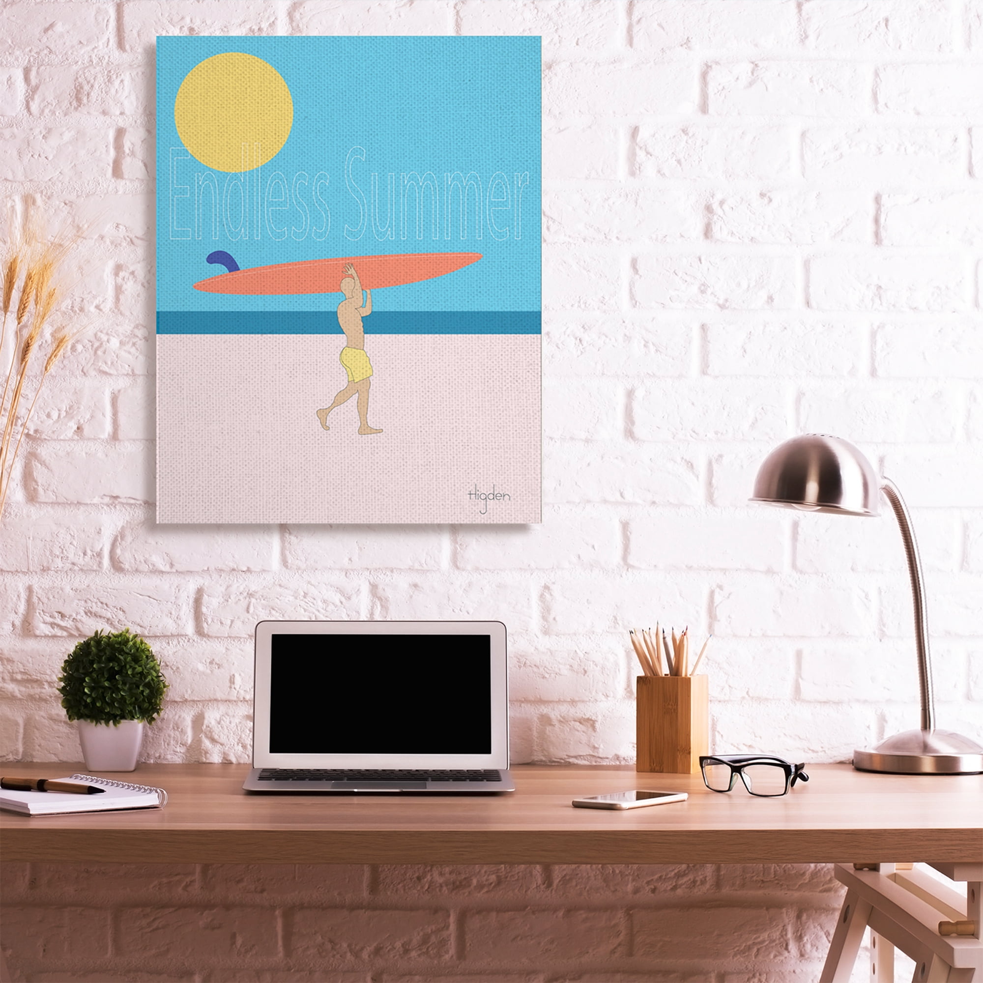 Stupell Industries Endless Summer Text Seasonal Beach Surfer Canvas Wall Art by Mark Higden