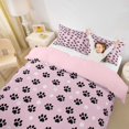 thumbnail image 3 of Homewish Black Dog Paw Prints Duvet Cover Queen,Pink Queen Bedding,Pink Reversible,3pcs,1 Duvet Cover and 2 Pillowcases, 3 of 6
