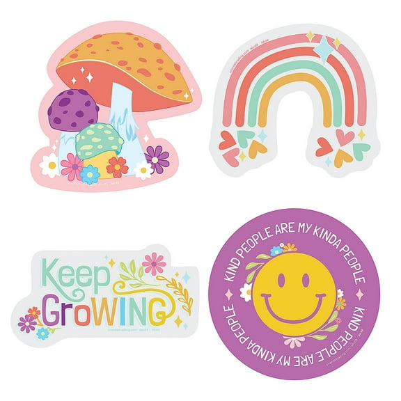 Fun Express Jumbo Growth Mindset Stickers - 24 Pieces