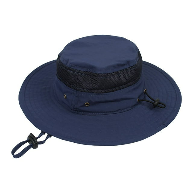 MesaSe Bucket Hat Solid Color Mesh Patched Polyester Travel Hiking Fisherman Hat for Kids