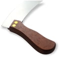 thumbnail image 2 of Handy Housewares 10-inch Curved Stainless Steel Blade Chopping Knife with Double Wooden Handles, 2 of 3