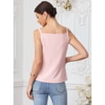 thumbnail image 3 of DARING DIVA Women's Sleeveless Suit Button Down Square Neck Vest XS Pink, 3 of 6