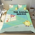 thumbnail image 1 of El Morsa Cantante Conjunto de sábanas temático, trío de piezas, cómodo y amigable con la piel, diseño único, regalo de decoración para el hogar para familiares, amigos y fans,173cm *218cm, 1 of 6