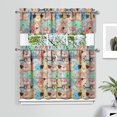 thumbnail image 2 of Dog Print Kitchen Curtains 36 Inch Short - 3 Panel Set, Cute Puppy & Floral Design, Rod Pocket Pet Lover Curtains 100% Polyester, Paw & Bone Pattern for Kitchen, Living Room, Bedroom, Easy Wash, 2 of 6