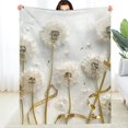 thumbnail image 2 of FCXZI Dandelions Ribbon White Background Flannel Blanket for Couch 40x50in, 2 of 7