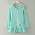 thumbnail image 4 of Girls Cover Ups for Swimwear Zipper Hooded Cover Up Terry Swimsuit Beach Essentials for Kids 2T, 4 of 9