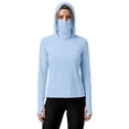 thumbnail image 4 of Craaazy Chandails à Capuche de Protection Solaire pour Femmes UPF 50+ Hauts à Manches Longues avec Couvre-Visage Intégré et Trous pour les Pouces pour Porter à l'Extérieur, 4 of 7