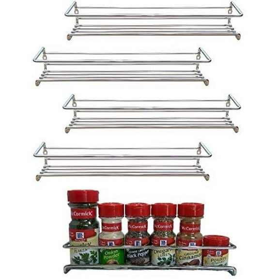 Premium Presents 6 Pack. Wall Mount Spice Rack Organizer for Cabinet. Spice Shelf. Seasoning Organizer. Pantry Door Organizer. Spice Storage. 12 x 3 x 3 inches Brand