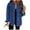 Dark Blue, variant on Lovskoo Women's Oversized Denim Jacket Casual Long Boyfriend Distresse Jean Jacket Fall Spring Clothes Brown