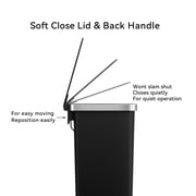 Better Homes & Gardens Slim Kitchen Trash Can, 10.5 Gallon Plastic Step Garbage Bin with Soft Close Lid, Black