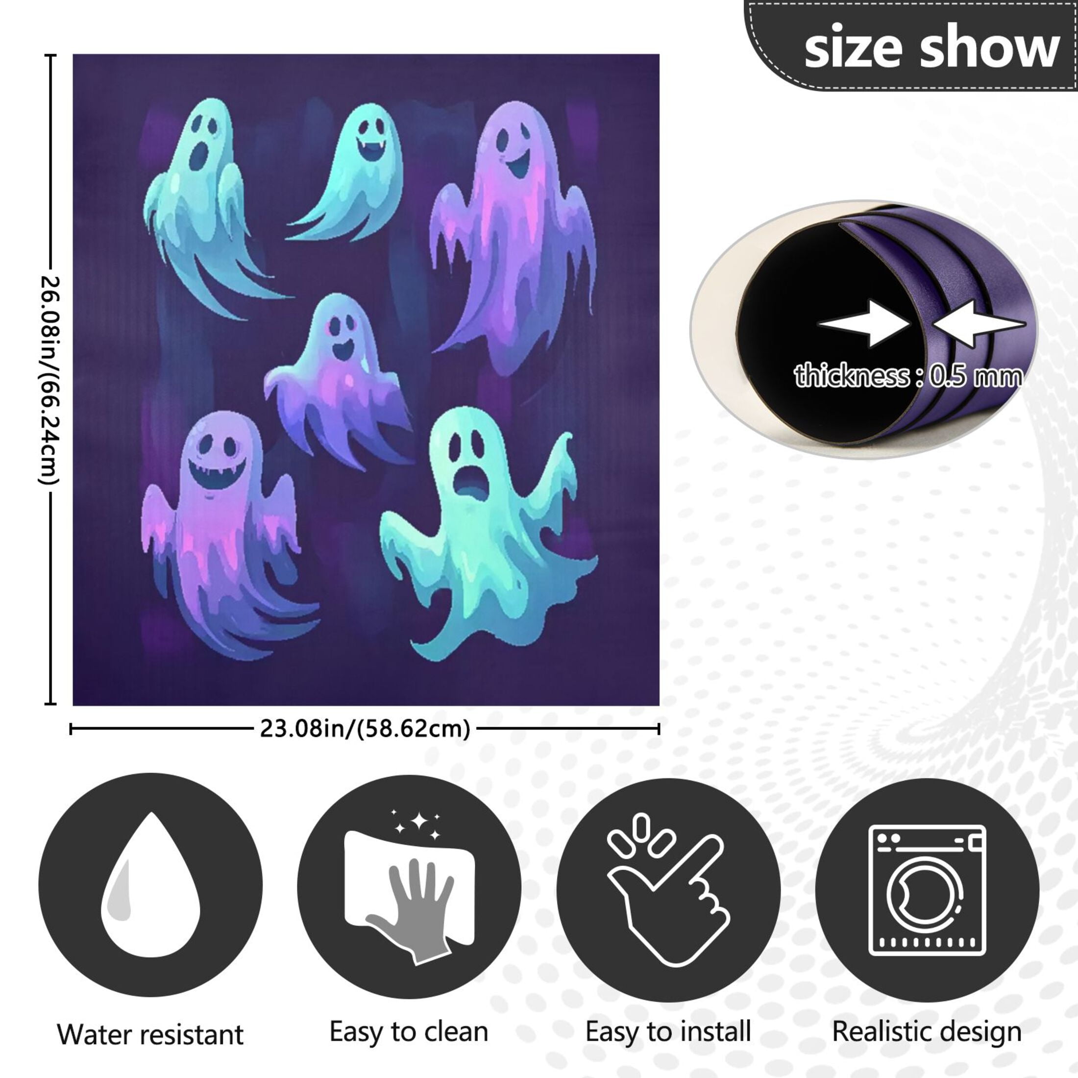 IAUYY Magnetic decorative sticker - 23x26 Inch PVC Refrigerator Decorative Cover, Removable DIY Art for Kitchen Appliances Vague Yet Full Of Charm
