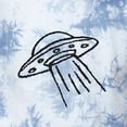 thumbnail image 2 of Dalix UFO Embroidered Washed Crewneck Sweatshirt Long Sleeve Fleece Cotton Mens in Tie Dye Blue XL X-Large, 2 of 5