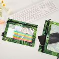 thumbnail image 4 of Palm Leaves 2 Pack Pencil Pouch for 3 Ring Binder Smooth Zipper Folders with Pockets Clear Window Pencil Case, 4 of 6
