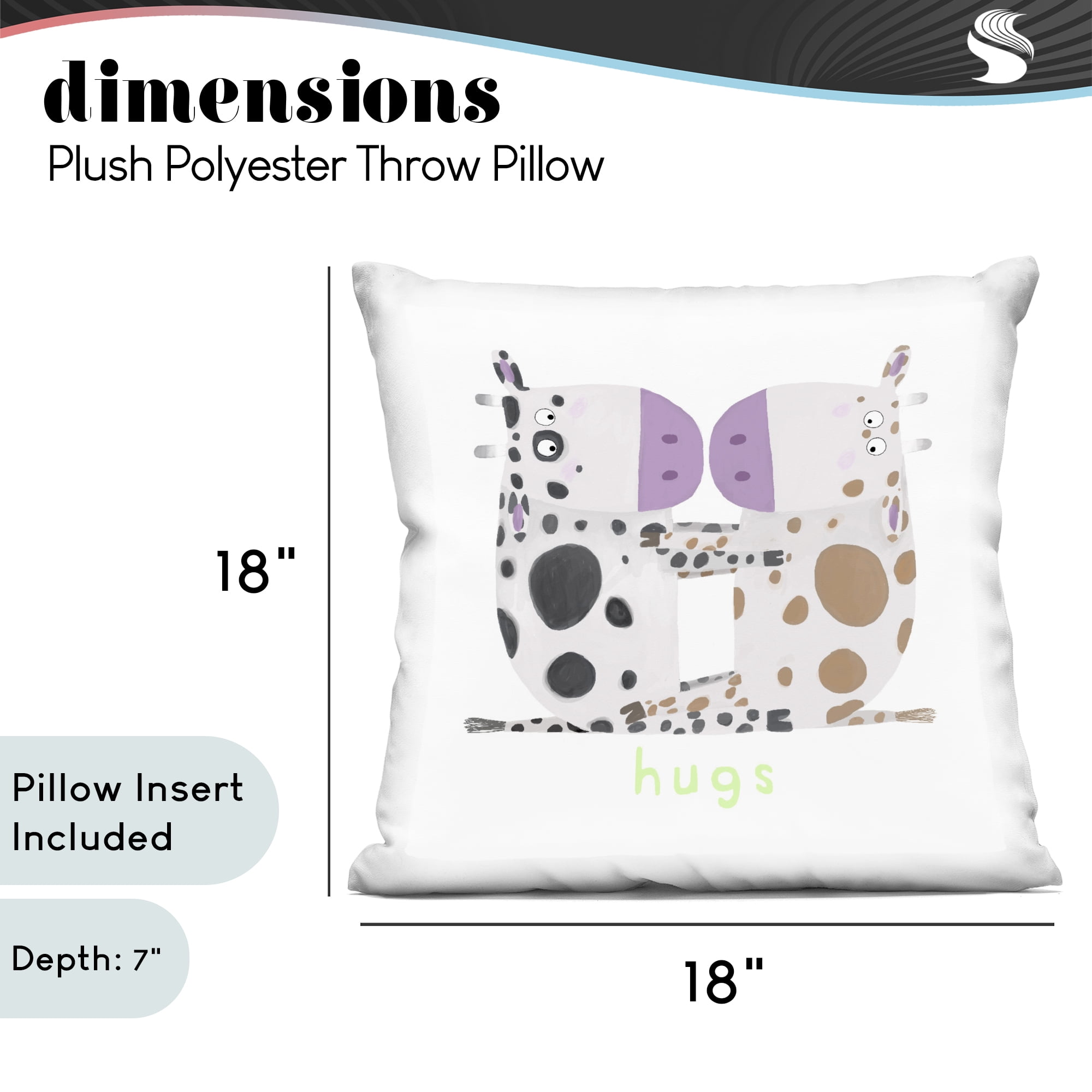Stupell Industries Cow Hugs Symmetry Decorative Printed Throw Pillow, design by Carla Daly
