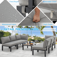 thumbnail image 7 of YODOLLA 7 piece Outdoor Patio furniture Set Clearance Metal Patio Sectional Sofa Set on sale with Grey Cushions, 7 of 7
