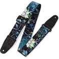 thumbnail image 1 of Correa para guitarra Levy's Leathers, 2 pulgadas de ancho, poliéster, color negro y azul, estampado floral, 1 of 1