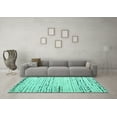 thumbnail image 3 of Ahgly Company Indoor Round Solid Turquoise Blue Modern Area Rugs, 4' Round, 3 of 4