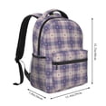 thumbnail image 2 of Haiem Purple Floral Gingham Check Plaid Printed School Backpack,Casual Travel Lightweight Backpack,Durable Comfortable Multifunctional Backpack,Laptop Backpack, 2 of 5