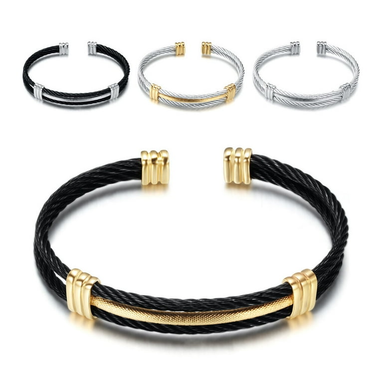 金網つじ　バングル　WIRE BANGLE WOMENS Amazon.com: HUANIAN Stainless Steel Triple 3 Stackable Cable