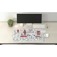 thumbnail image 2 of Hipster Computer Mouse Pad, I Love London Double Decker Bus Telephone Booth Cab Crown of United Kingdom Big Ben, Rectangle Non-Slip Rubber Mousepad Large, 31" x 12", Multicolor, by Ambesonne, 2 of 2