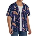 thumbnail image 2 of Uemuo Floral Hippie Mushrooms Pattern Cotton Linen Short Sleeve Shirts,Casual Lightweight Button Down Shirts,Vacation Beach Summer Tops-XX-Large, 2 of 7
