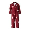 thumbnail image 2 of Viworld Family Matching Christmas Pajamas Set Classic Santa Claus Print Button Down Tops Long Pants Home Sleepwear, 2 of 8