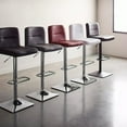 thumbnail image 3 of Bouclair White Matte Faux Leather and Chrome Adjustable Bar Stool, 3 of 10