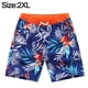 thumbnail image 2 of Pantalones de playa de verano para niños, pantalones de playa con estampado de hojas, pantalones de surf elásticos de cuatro lados, pantalones cortos casuales (azul), 2 of 6