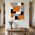 thumbnail image 3 of Canvas Wall Art, Orange Black Grey Framed Canvas Prints for Bathroom Hallway, Middle Century Irregular Geo Abstract Art Small Gallery Wrapped Wall Decor for Home Office, Gifts, 8"x10" Ship Next Day, 3 of 9