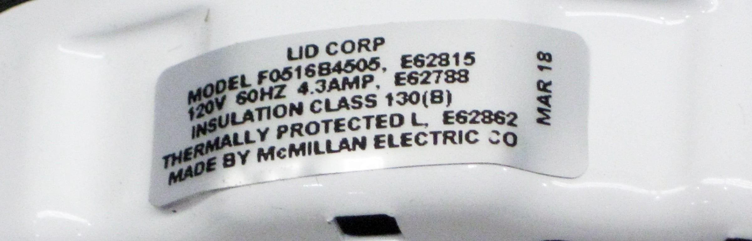 Motor 69317 Attic Fan Ventilator for Broan 97009317 99080267 White 5 Diameter