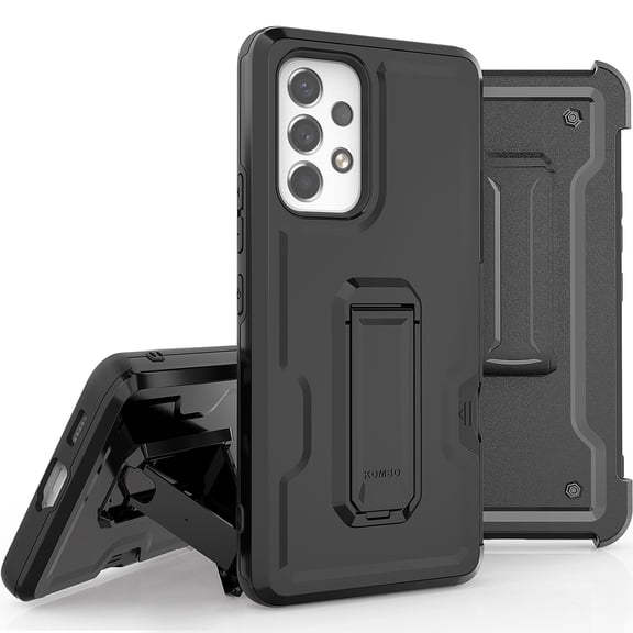 Bemz Heavy Duty Rugged Case with Belt Clip Holster for Samsung Galaxy A53 5G - Black