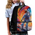 thumbnail image 3 of HUIACONG Colorful Astronaut School Backpack for Daily Student Use Lightweight Multi Compartment Large Capacity for Boys Girls Ages 6‑18 Back to School, 3 of 6