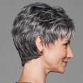 thumbnail image 3 of Peluca rizada ondulada corta gris degradado para mujer Pelucas llenas del pelo del duendecillo del corte del muchacho, 3 of 5
