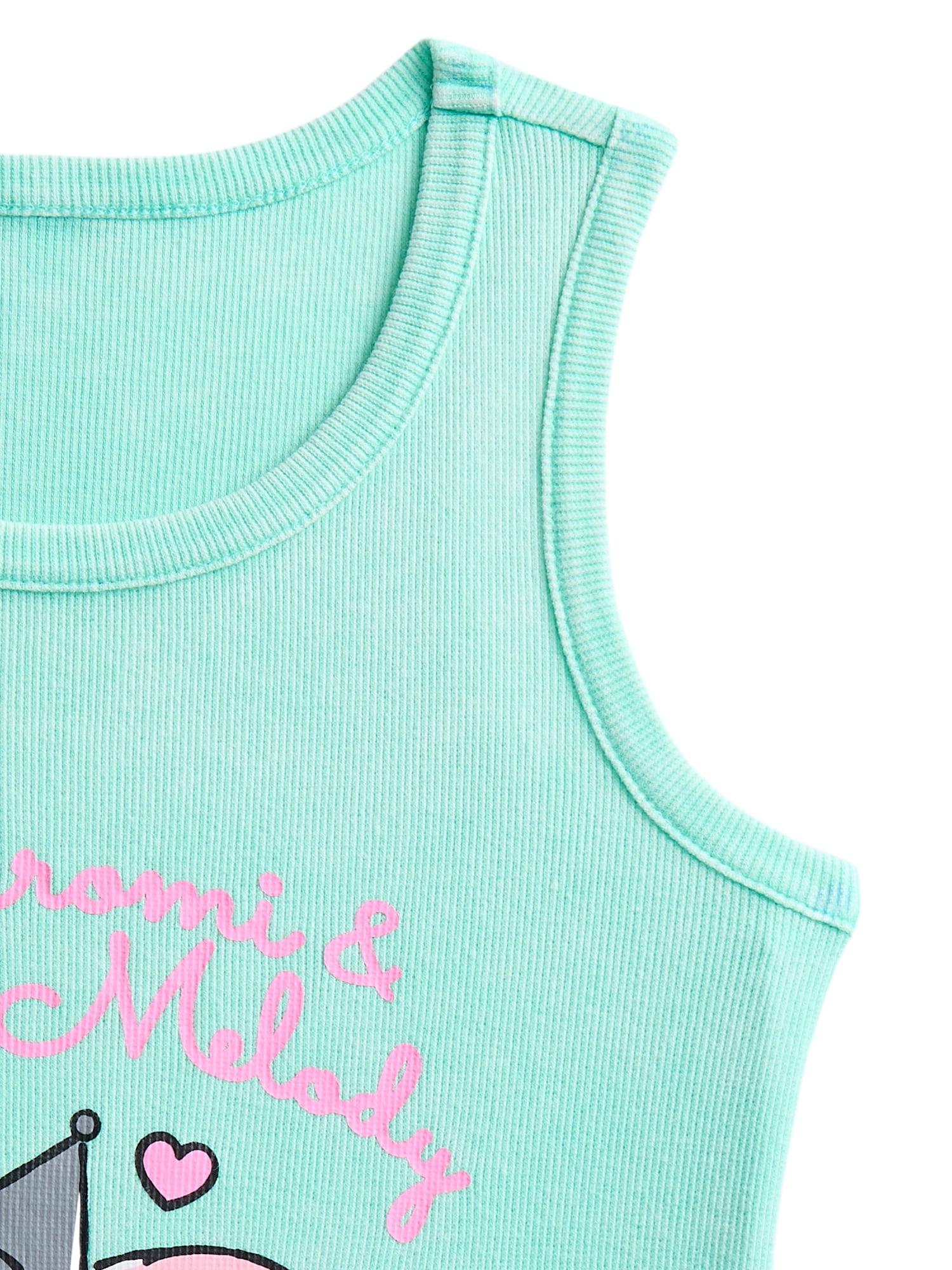 Sanrio My Melody and Kuromi Girls Mineral Wash Graphic Tank Top, Sizes 4-16