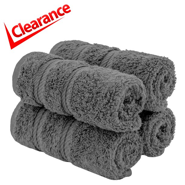 American Soft Linen Washcloth Set 100 Turkish Cotton 4 Piece Face Hand Towels for Bathroom and