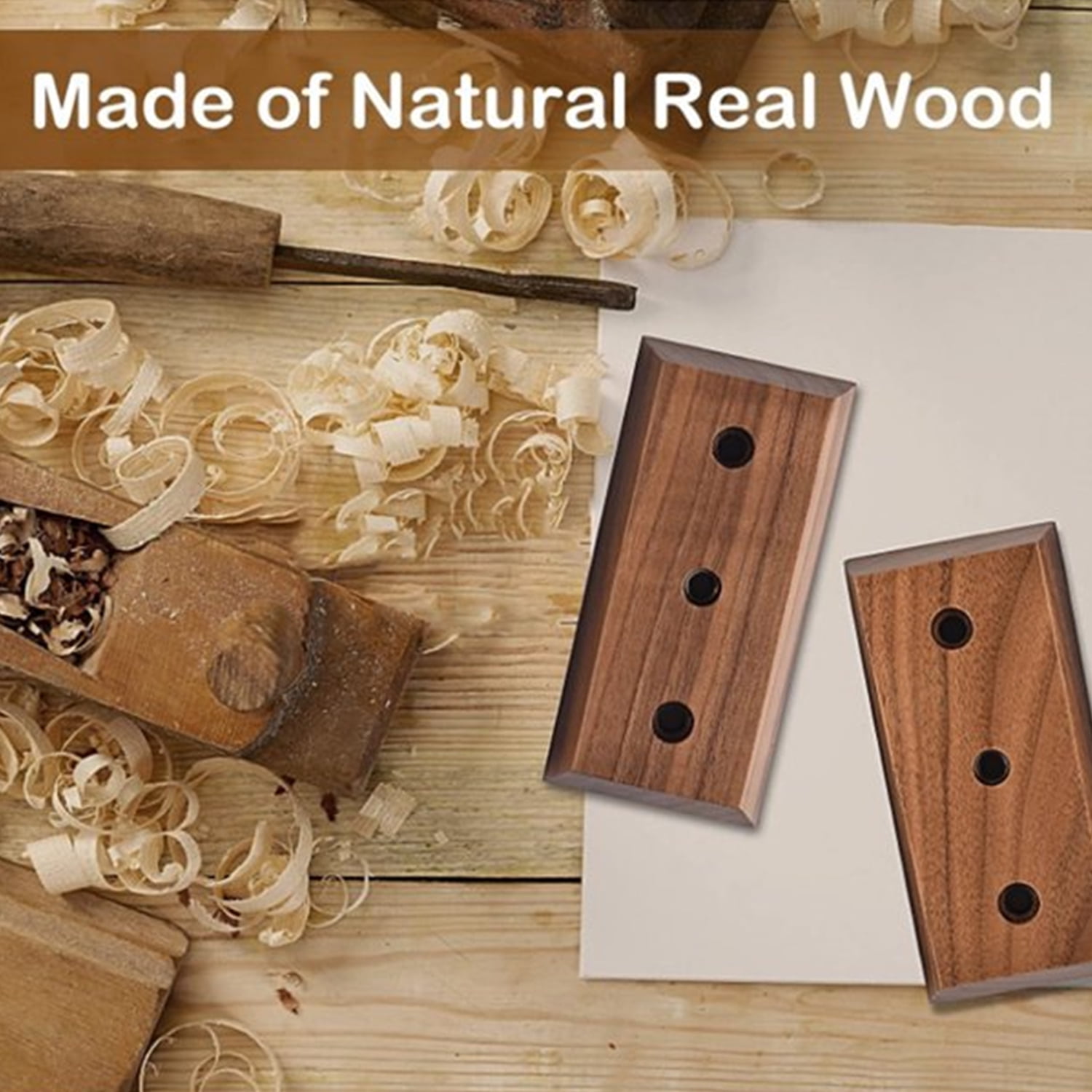 2 Pack Guitar Wall Mount,U-Shaped Guitar Wall Hanger Mount, Black Walnut Wood Guitar Hanger, Guitar Holder Hook for Acoustic, Electric Guitar, Banjo, Bass with Guitar Cleaning Cloth