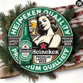thumbnail image 2 of HELLOYOUNG Vintage Heineken Beer Tin Sign, Rustic Round Metal Plaque for Wall Window Hanging, Retro Home Bar Cafe Kitchen Decor, 2 of 14