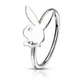 thumbnail image 4 of Cartilage Nose Bendable Hoop with Playboy Bunny Top 20g, 4 of 4